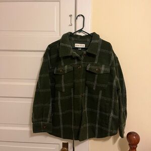 AVA & VIV Green Plaid Thick Jacket